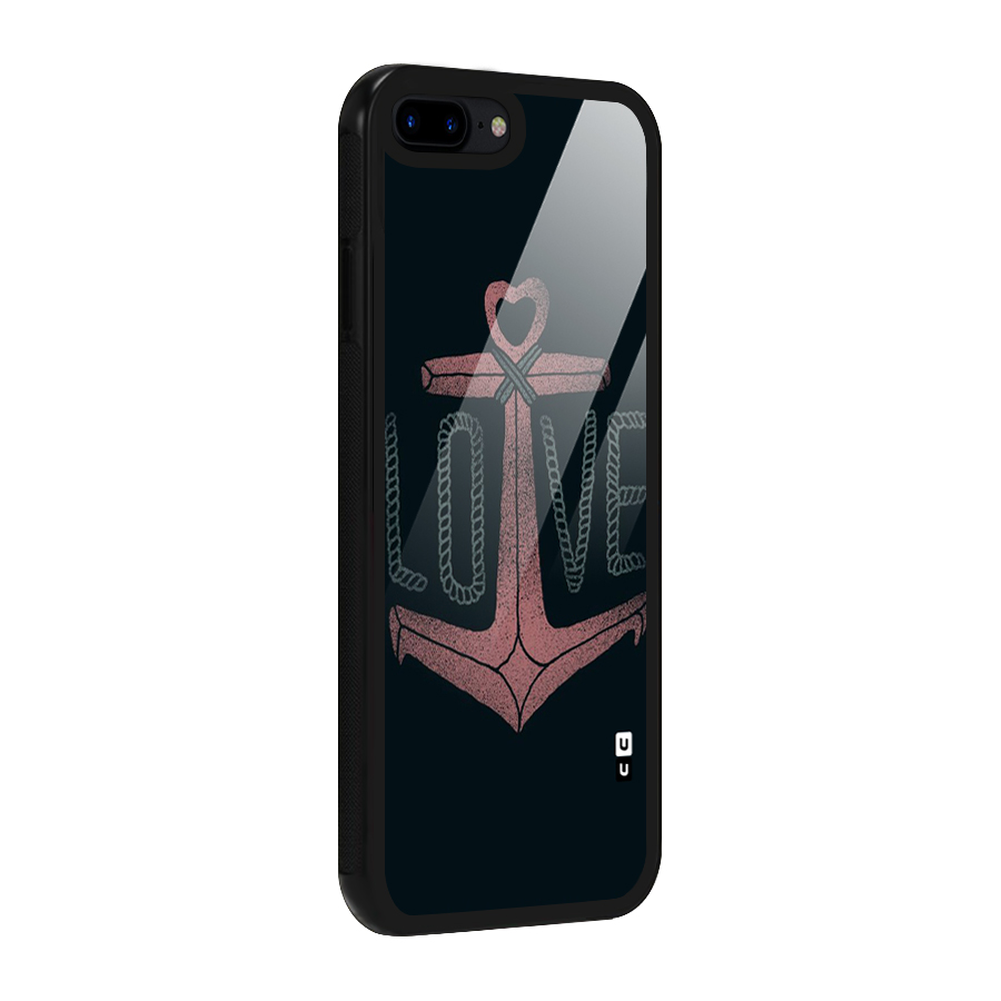 Love Anchor Form Glass Back Case for iPhone 7 Plus