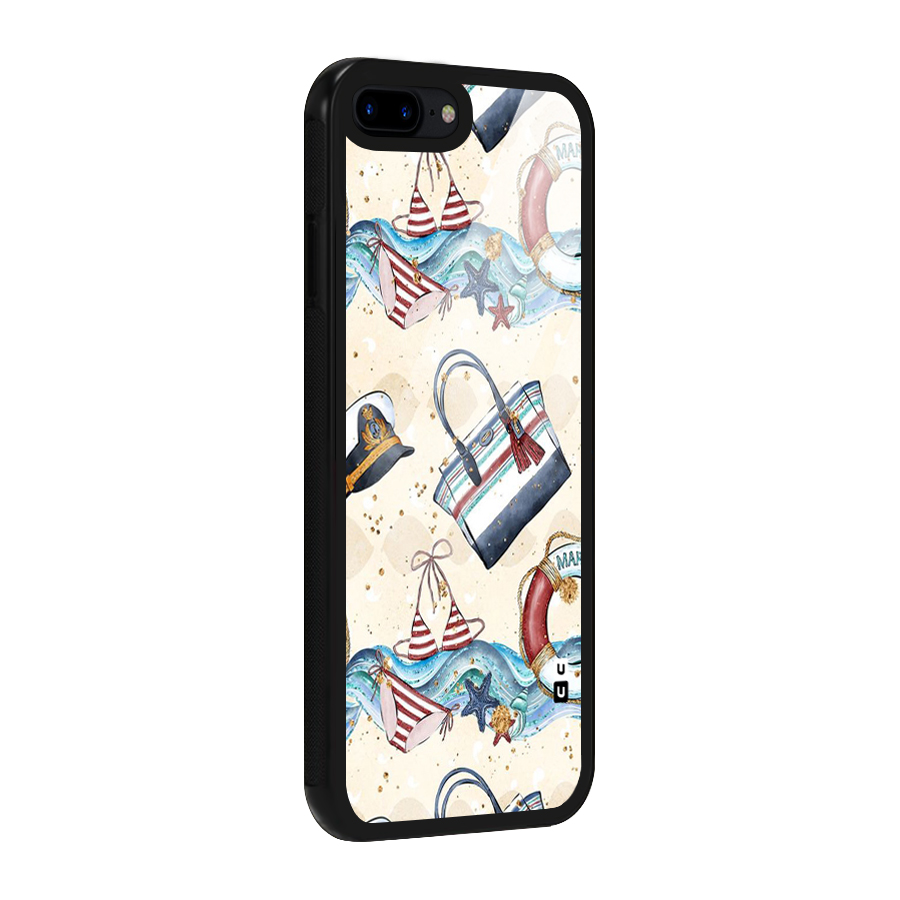 Marine Bag Design Glass Back Case for iPhone 7 Plus