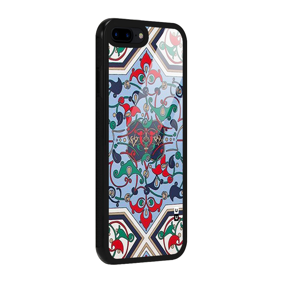 Multi Block Pattern Glass Back Case for iPhone 7 Plus