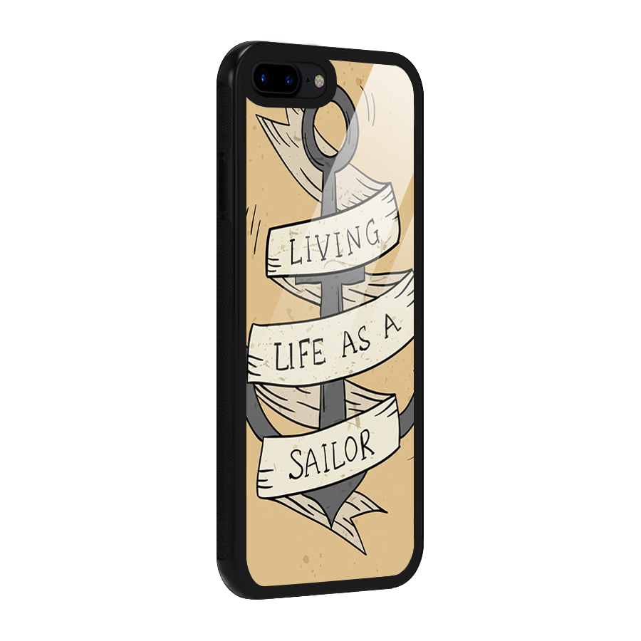 Old School Anchor Glass Back Case for iPhone 7 Plus