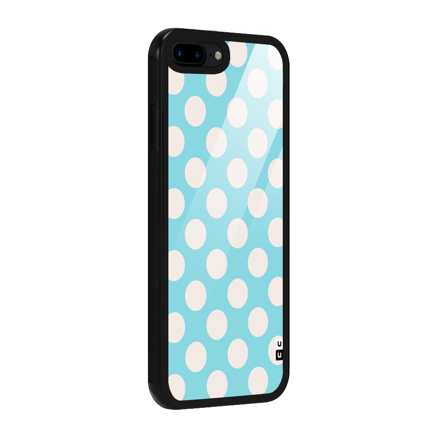 Pastel White Polka Dots Glass Back Case for iPhone 7 Plus