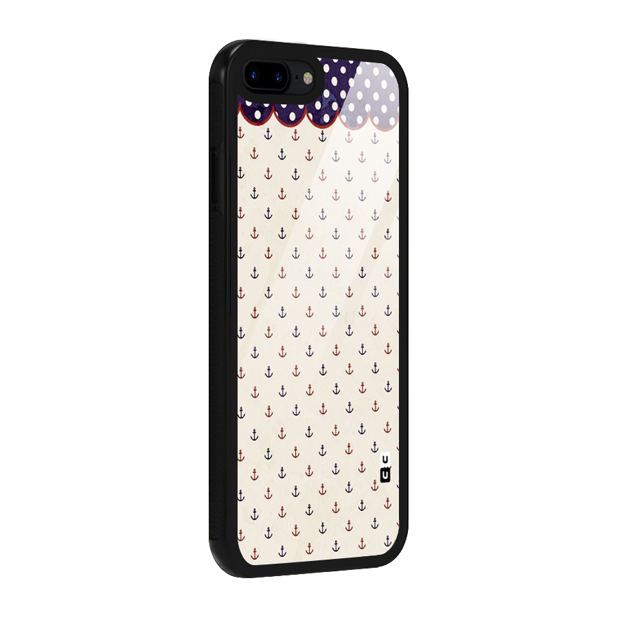 Polka Anchor Glass Back Case for iPhone 7 Plus