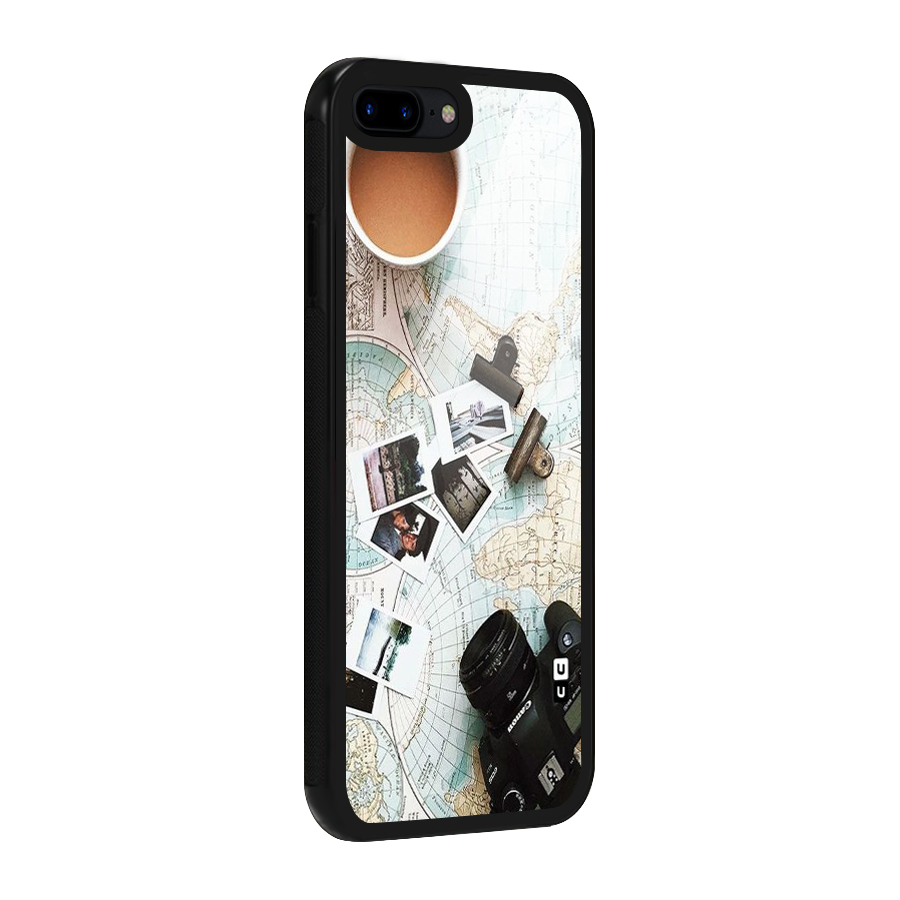 Post Stamps Travel Glass Back Case for iPhone 7 Plus