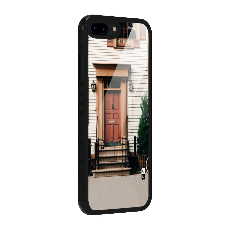 Pretty Orange Door Glass Back Case for iPhone 7 Plus