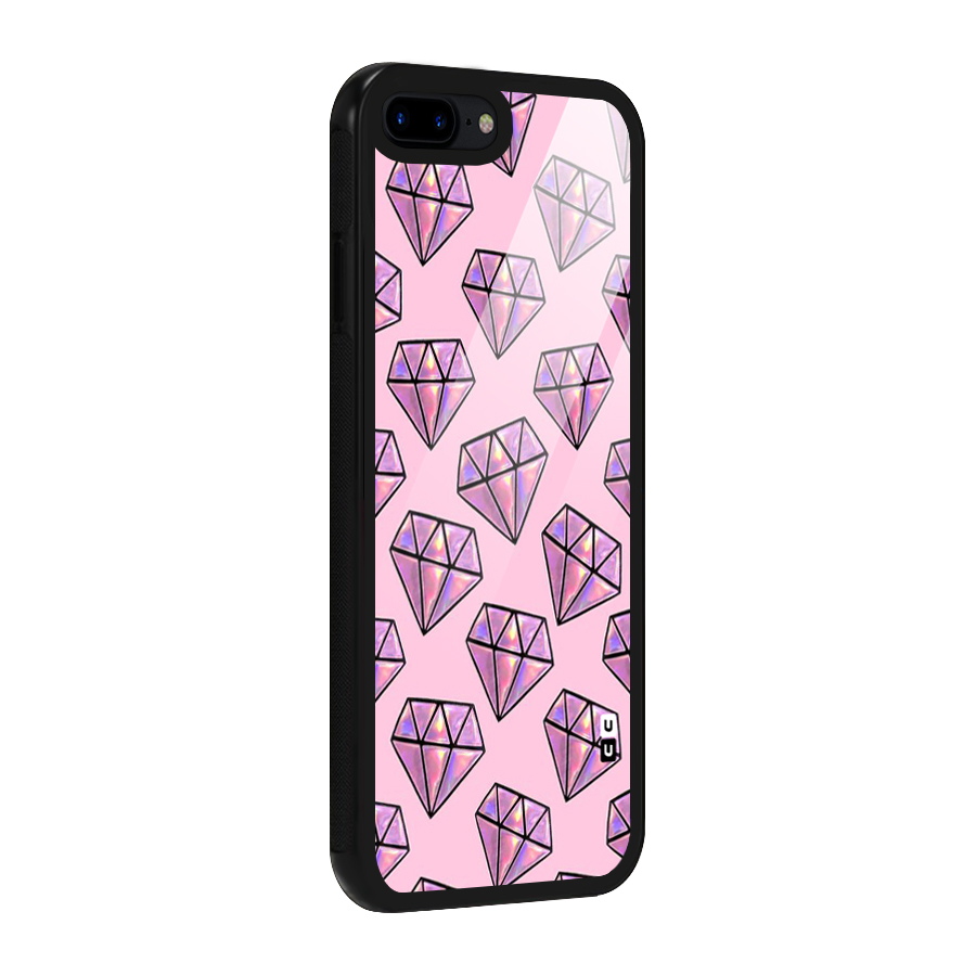 Purple Diamond Designs Glass Back Case for iPhone 7 Plus