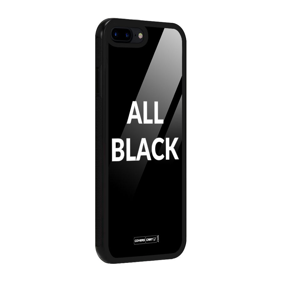 Raftaar All Black Glass Back Case for iPhone 7 Plus