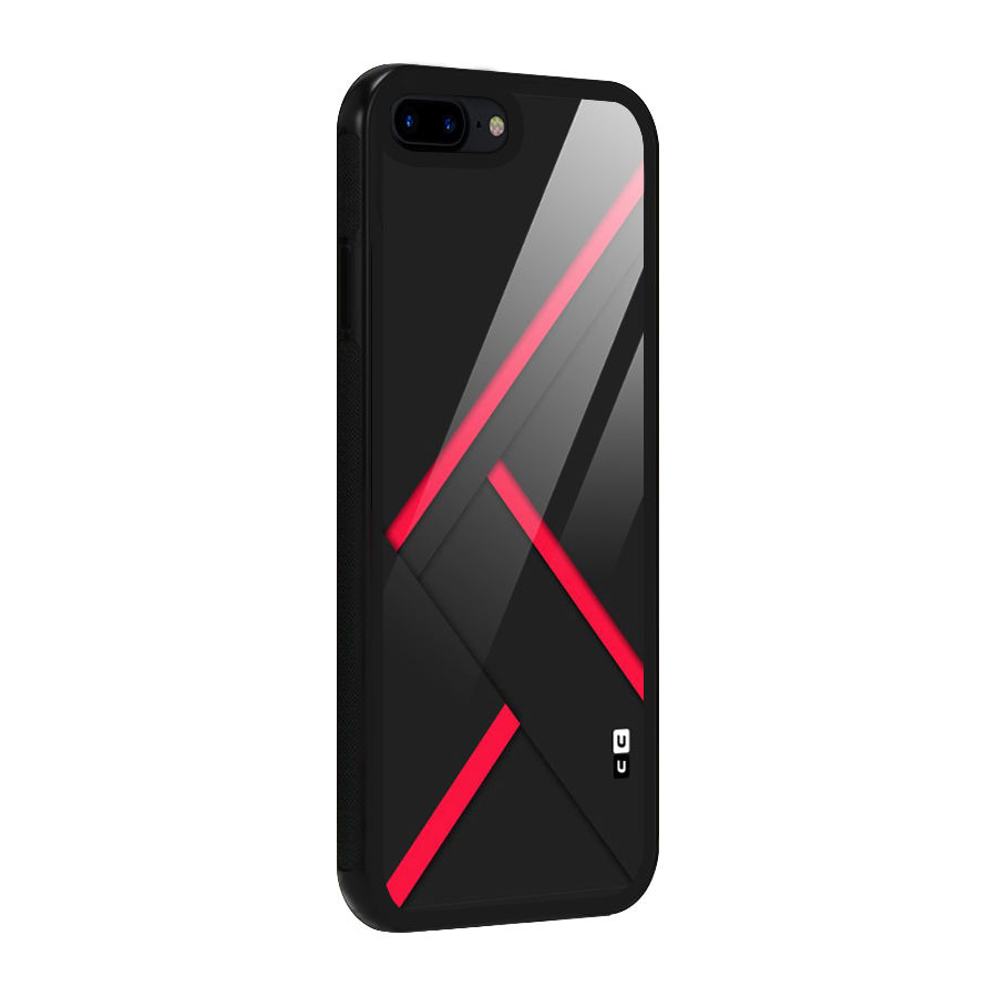 Red Disort Stripes Glass Back Case for iPhone 7 Plus