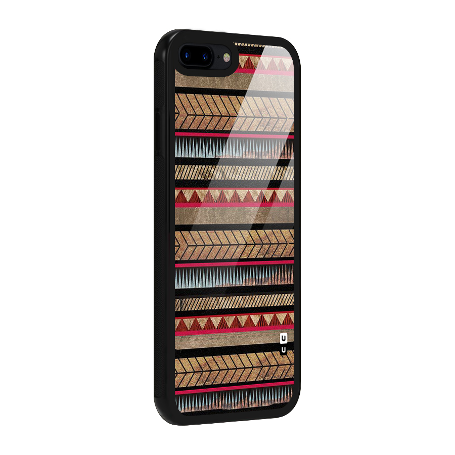 Red Indie Pattern Glass Back Case for iPhone 7 Plus