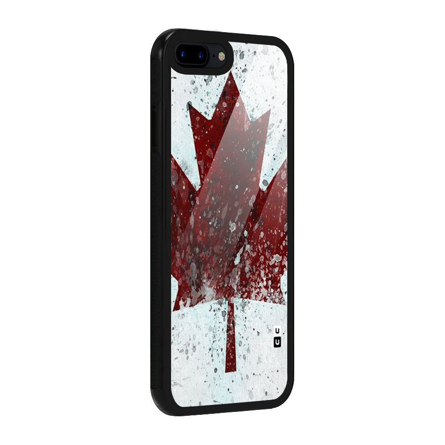 Red Maple Snow Glass Back Case for iPhone 7 Plus
