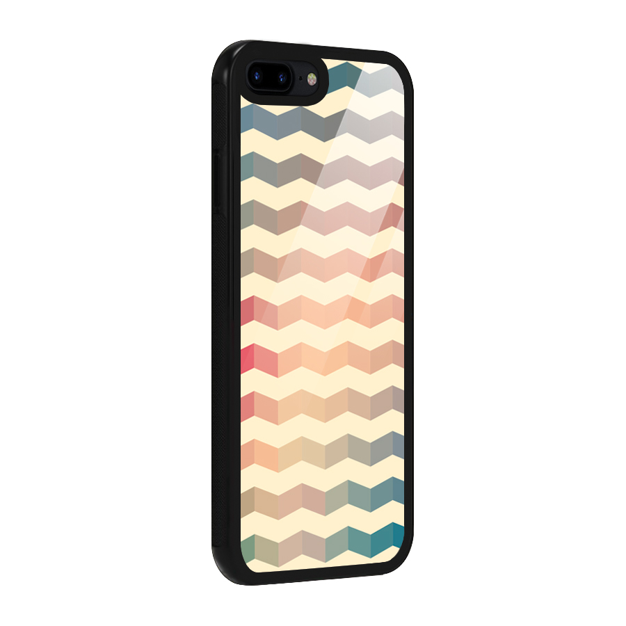Seamless ZigZag Design Glass Back Case for iPhone 7 Plus