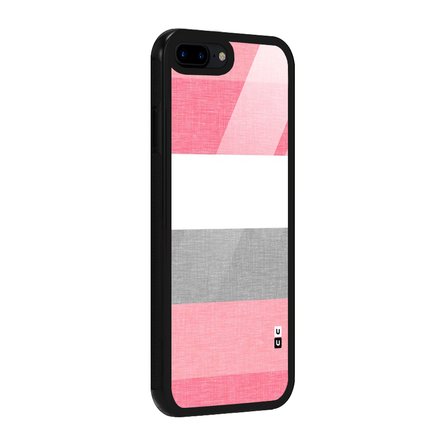 Shades Pink Stripes Glass Back Case for iPhone 7 Plus