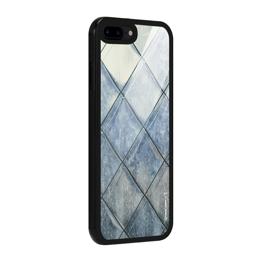 Steel Blue Pattern Glass Back Case for iPhone 7 Plus