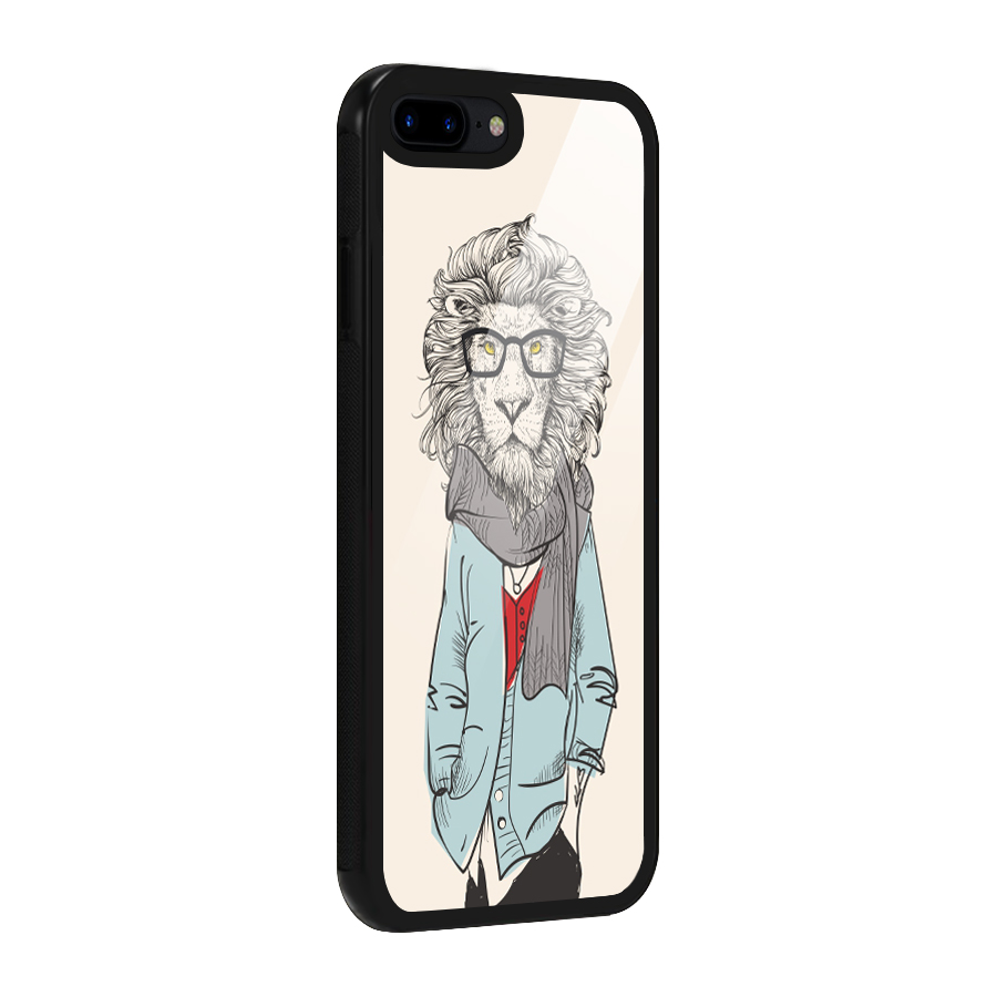 Stylish Lion Glass Back Case for iPhone 7 Plus