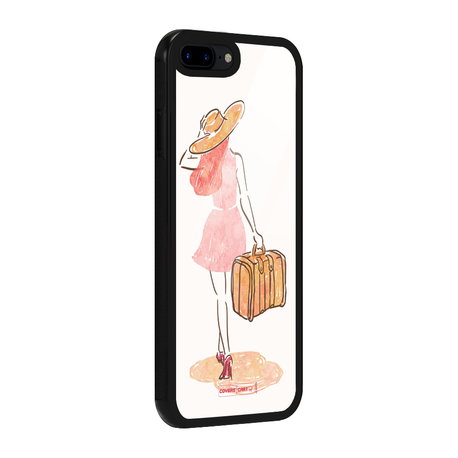 Travel Girl Glass Back Case for iPhone 7 Plus