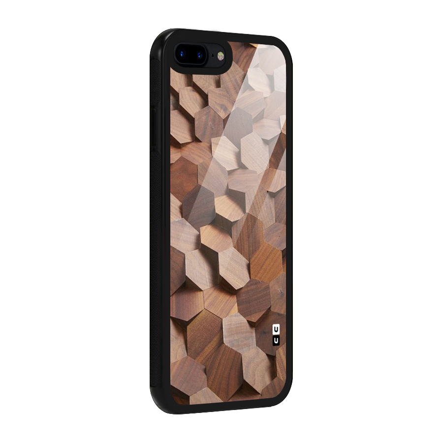 Uplifted Wood Hexagons Glass Back Case for iPhone 7 Plus