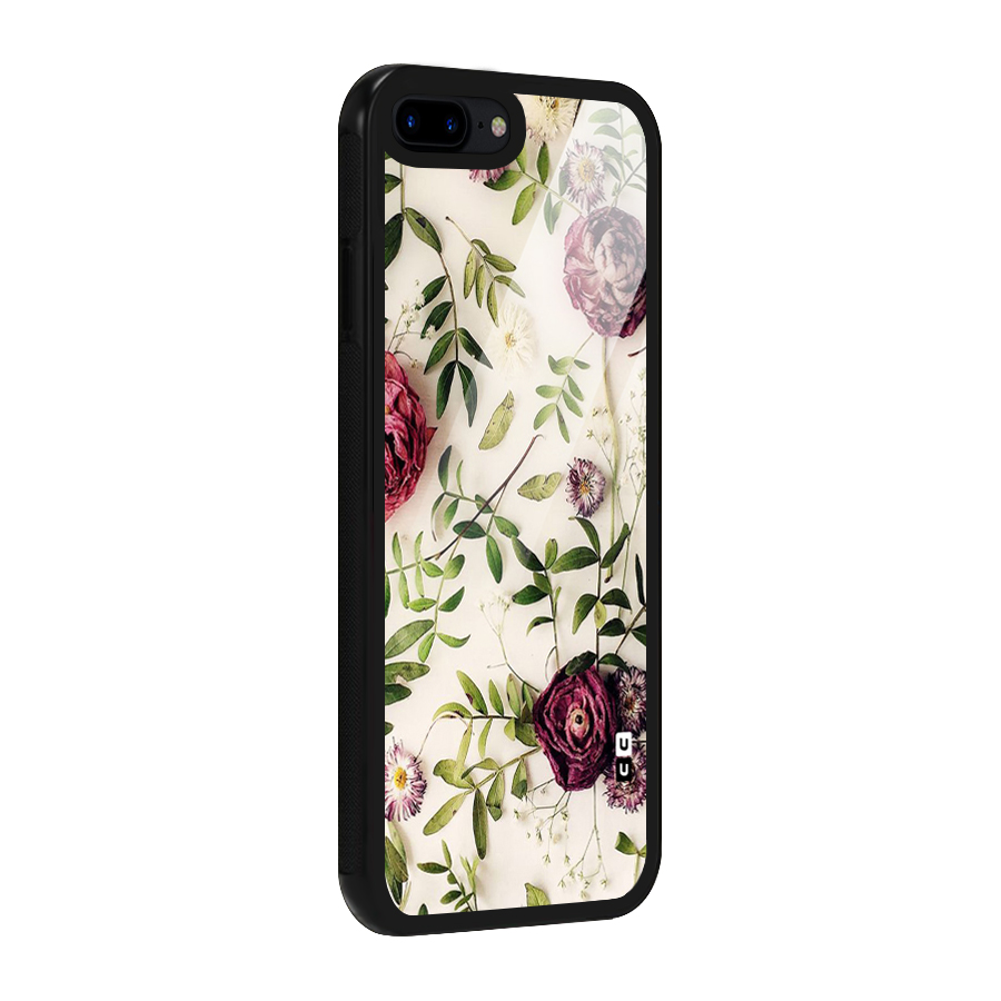 Vintage Rust Floral Glass Back Case for iPhone 7 Plus