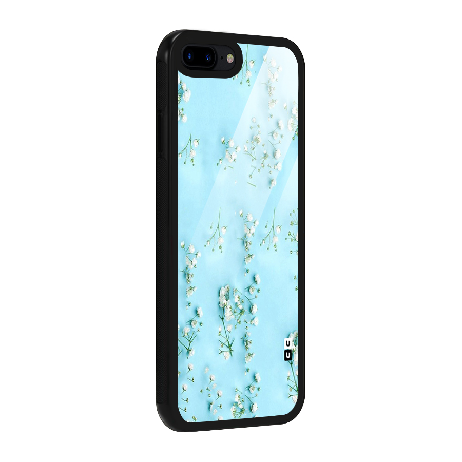 White Lily Design Glass Back Case for iPhone 7 Plus