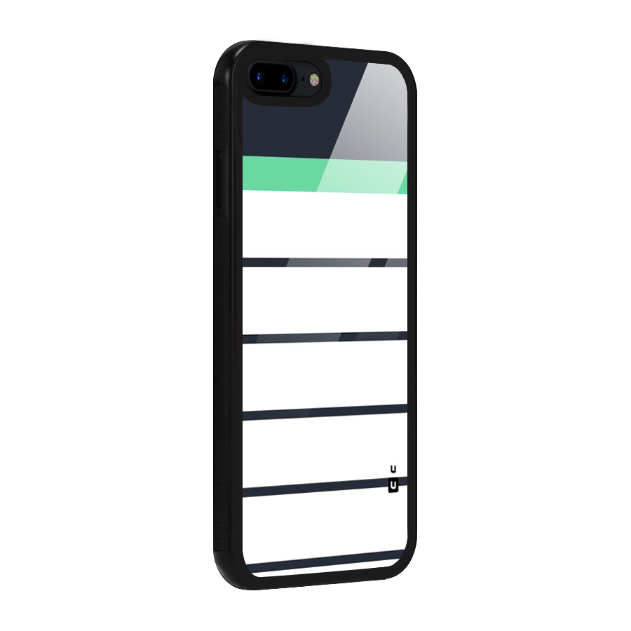 White and Simple Stripes Glass Back Case for iPhone 7 Plus