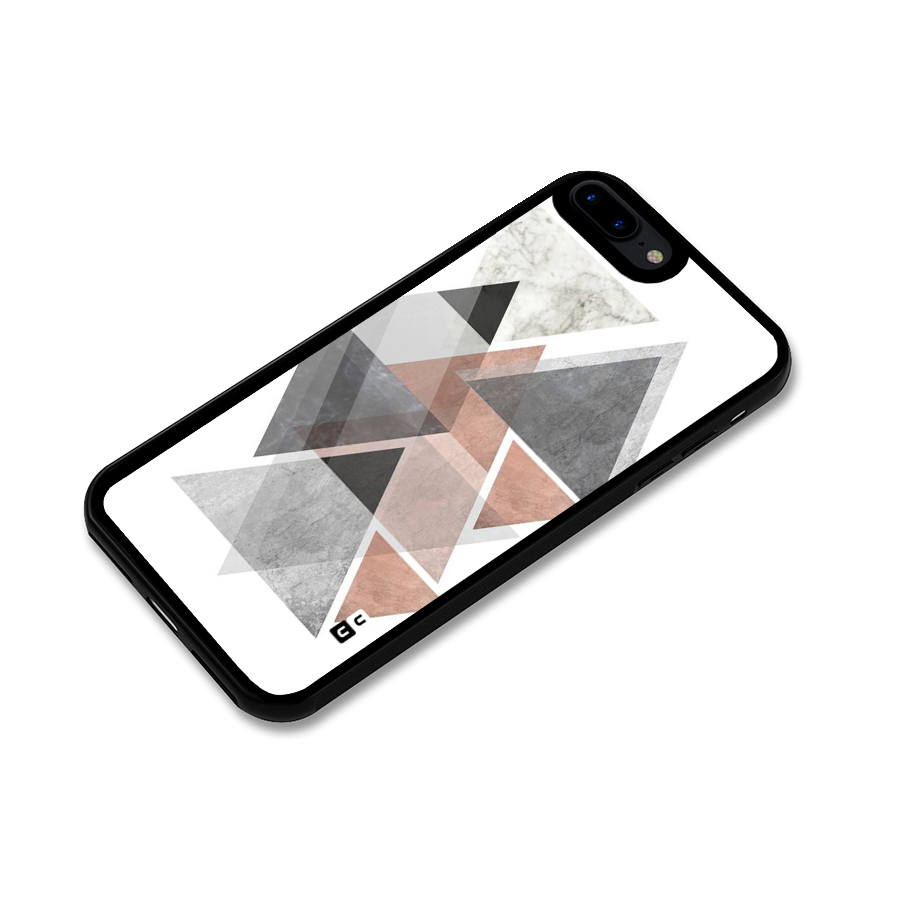 Abstract Diamond Pink Design Glass Back Case for iPhone 7 Plus