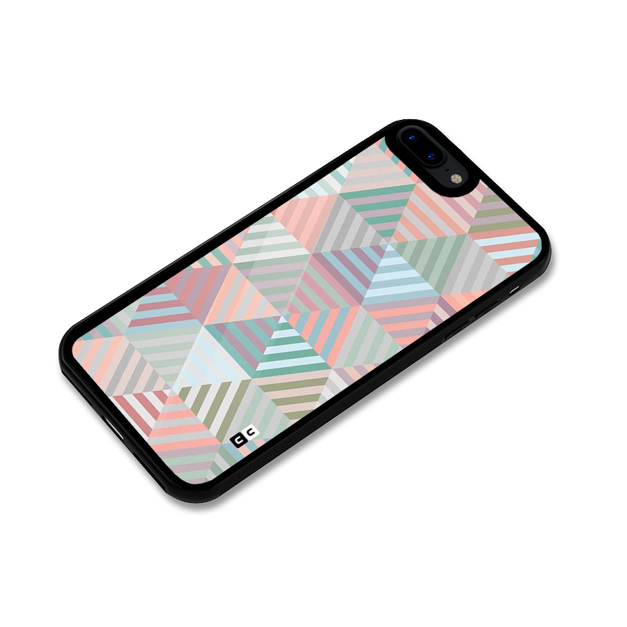 Abstract Triangle Lines Glass Back Case for iPhone 7 Plus