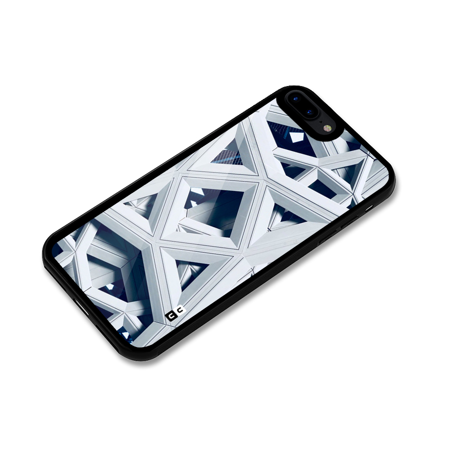 Abstract White Lines Glass Back Case for iPhone 7 Plus