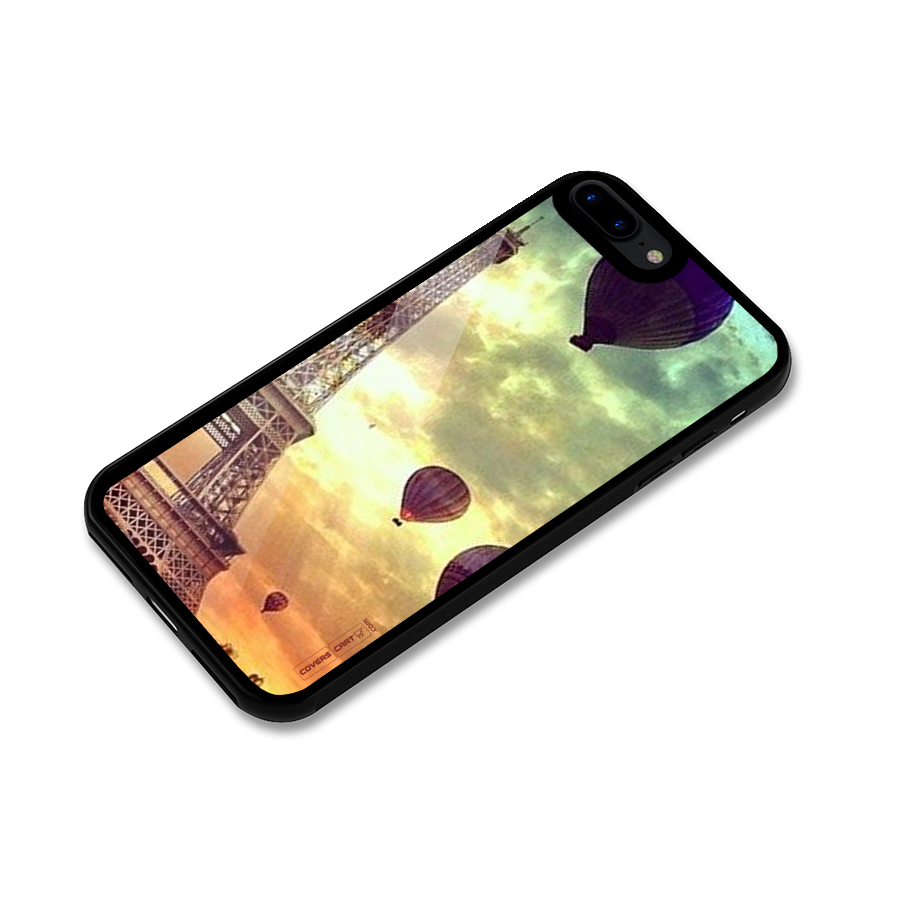Artsy Hot Balloon And Tower Glass Back Case for iPhone 7 Plus
