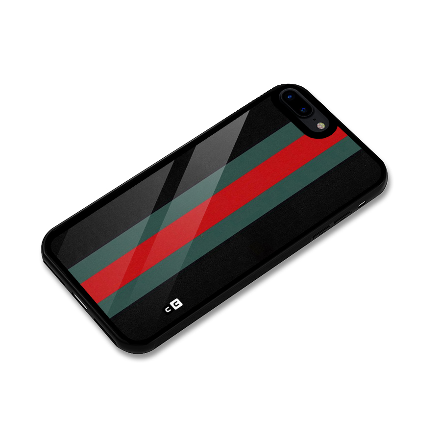 Basic Colored Stripes Glass Back Case for iPhone 7 Plus