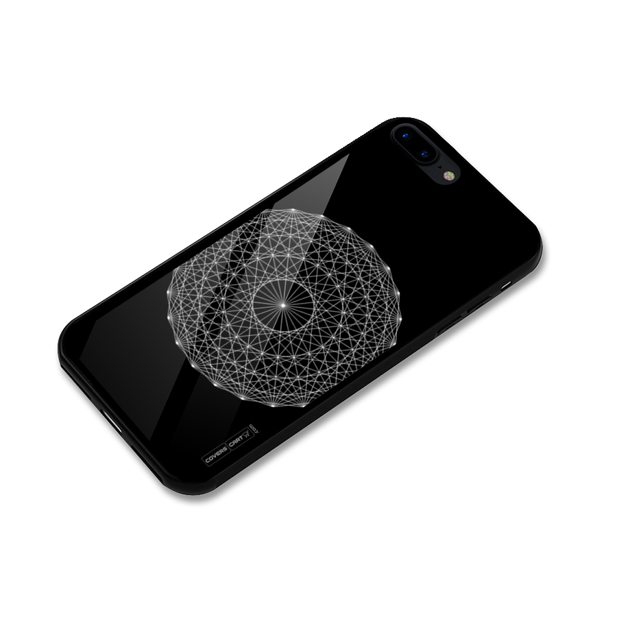 Black Clipart Glass Back Case for iPhone 7 Plus