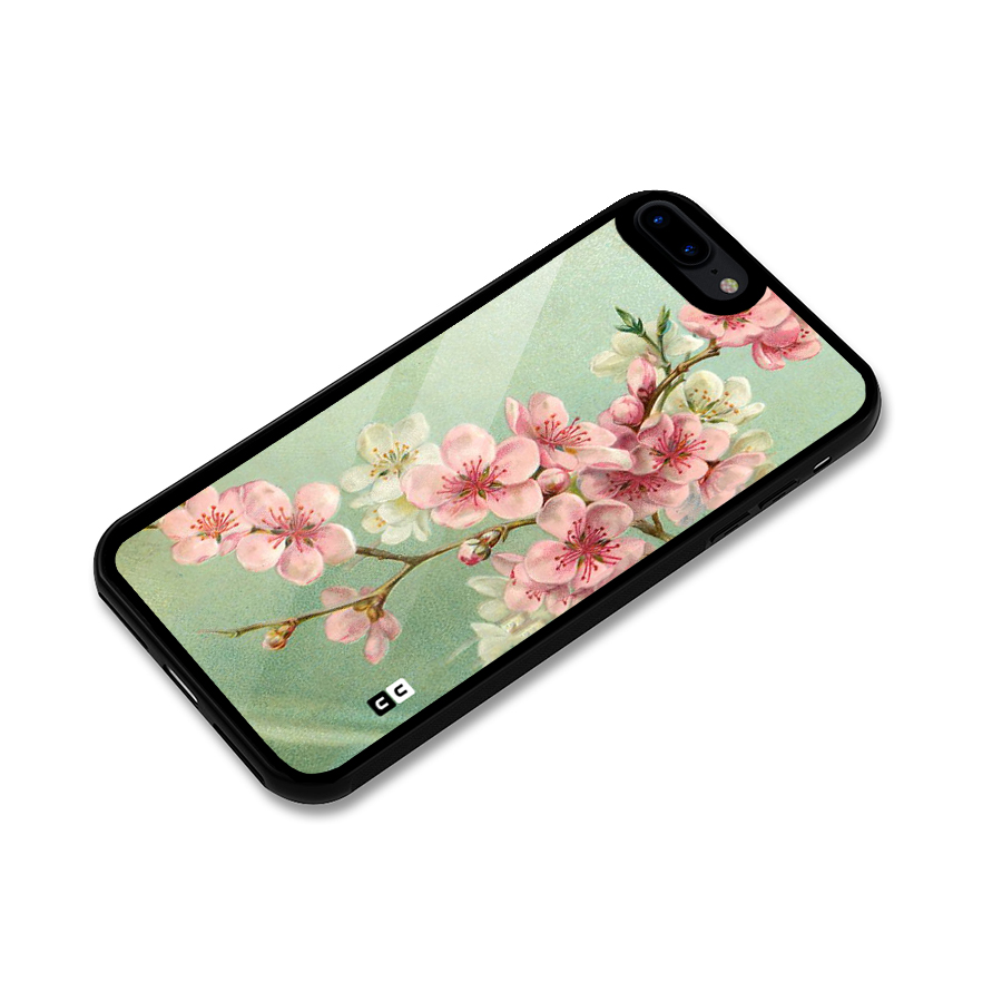 Blossom Cherry Design Glass Back Case for iPhone 7 Plus