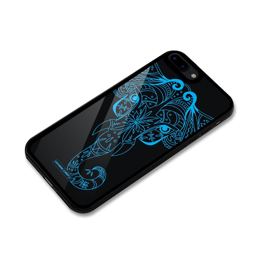 Blue Elephant Ethnic Glass Back Case for iPhone 7 Plus