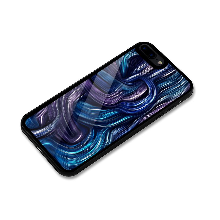 Blue and Purple Oil Paint Glass Back Case for iPhone 7 Plus