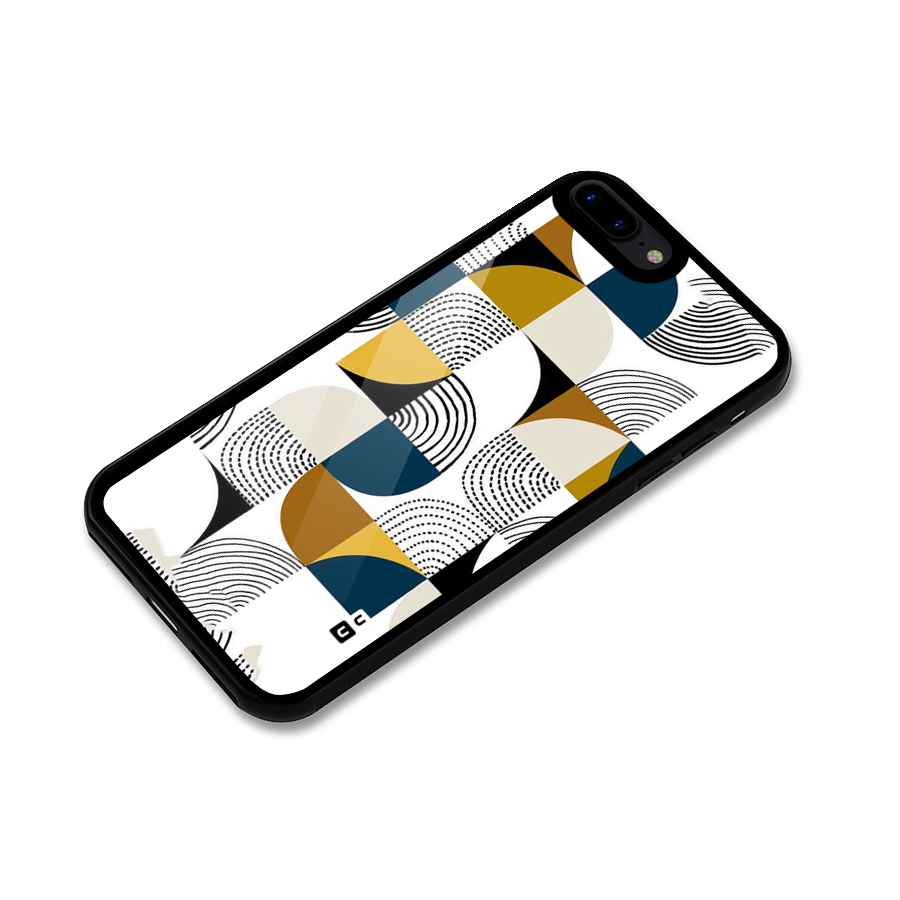 Boxes Pattern Glass Back Case for iPhone 7 Plus