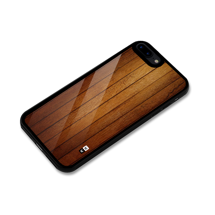 Brown Wood Design Glass Back Case for iPhone 7 Plus