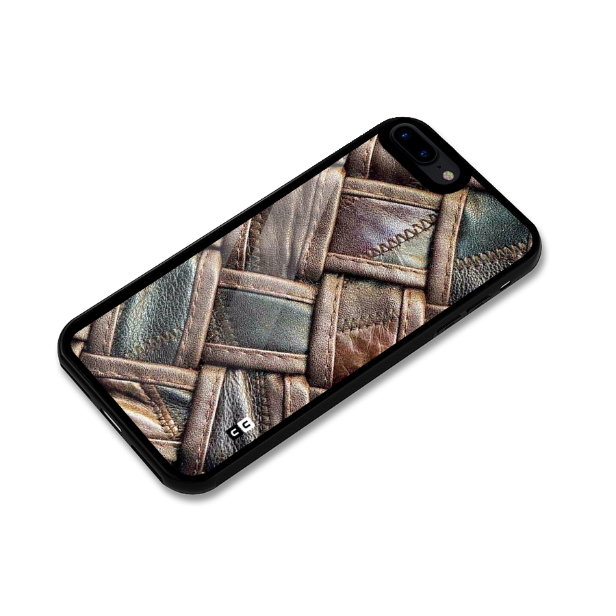 Classic Leather Belt Design Glass Back Case for iPhone 7 Plus
