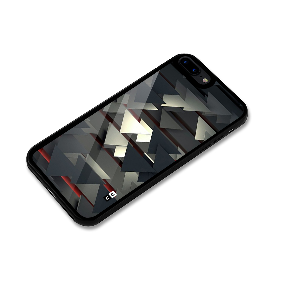 Classic Triangles Design Glass Back Case for iPhone 7 Plus