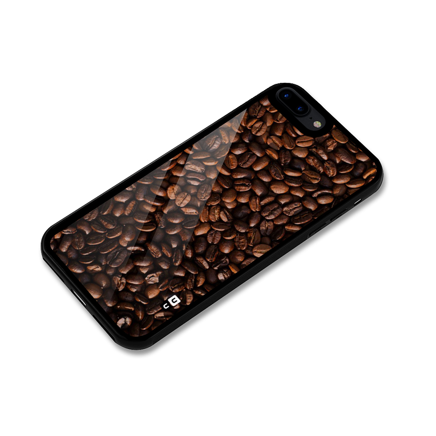 Coffee Beans Scattered Glass Back Case for iPhone 7 Plus