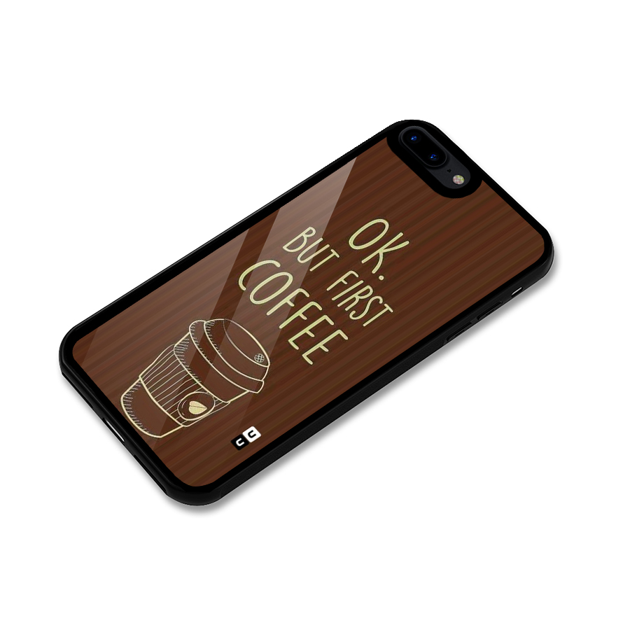 Coffee Stripes Glass Back Case for iPhone 7 Plus