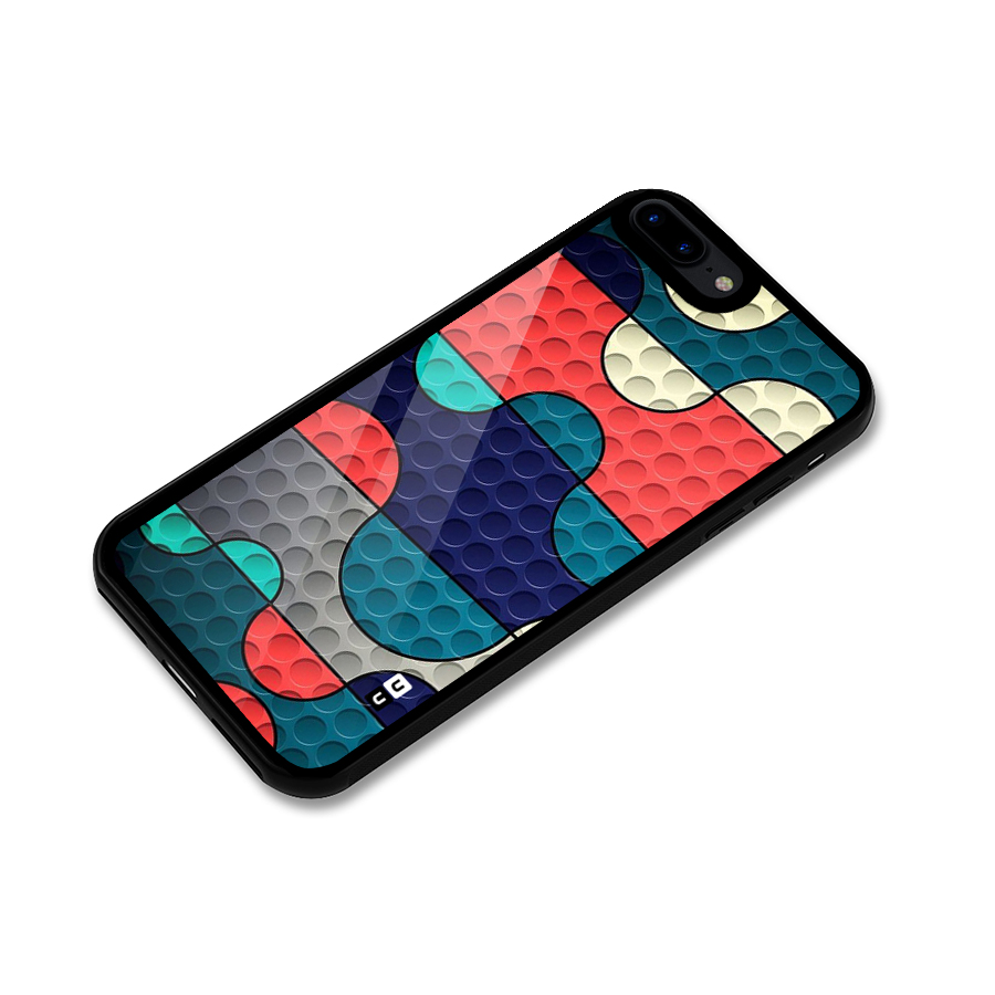 Colorful Puzzle Design Glass Back Case for iPhone 7 Plus