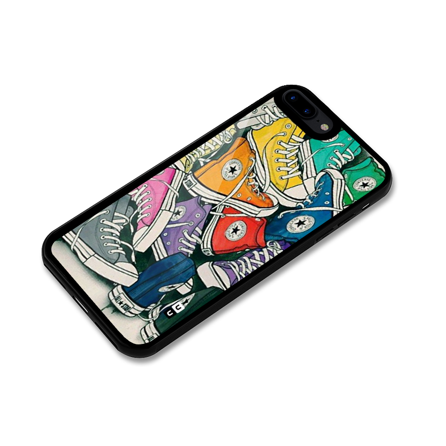 Colorful Shoes Glass Back Case for iPhone 7 Plus