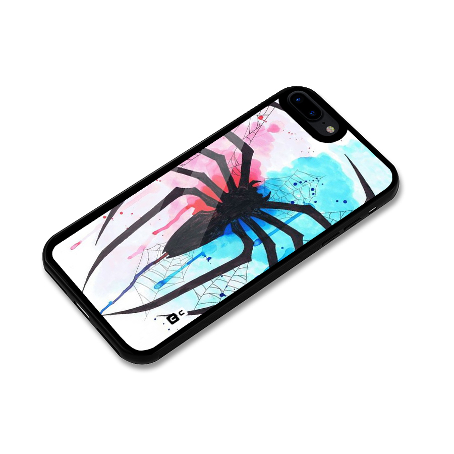 Colorful Web Glass Back Case for iPhone 7 Plus