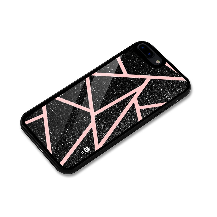 Concrete Black Pink Stripes Glass Back Case for iPhone 7 Plus