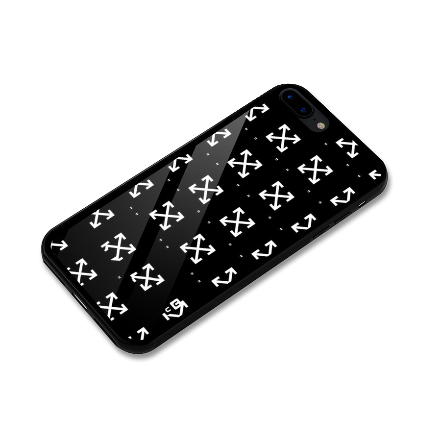 Cross Arrow Black Glass Back Case for iPhone 7 Plus