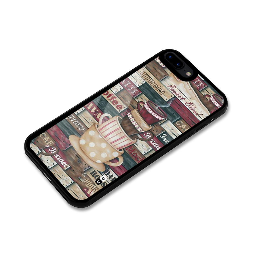 Cute Coffee Cups Glass Back Case for iPhone 7 Plus
