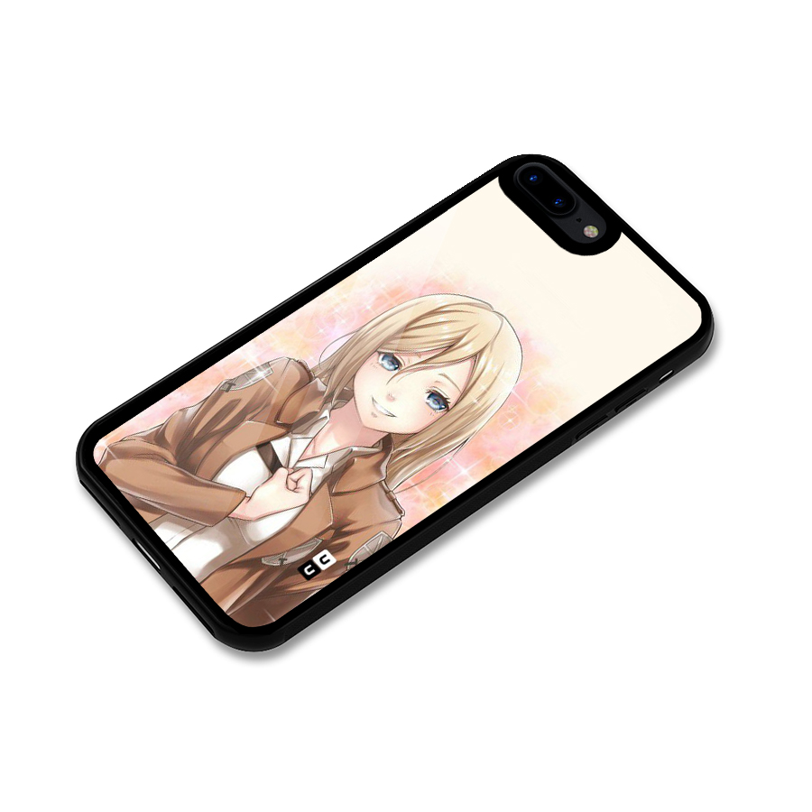 Cute Girl Art Glass Back Case for iPhone 7 Plus