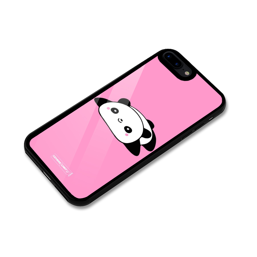 Cute Lazy Panda Glass Back Case for iPhone 7 Plus