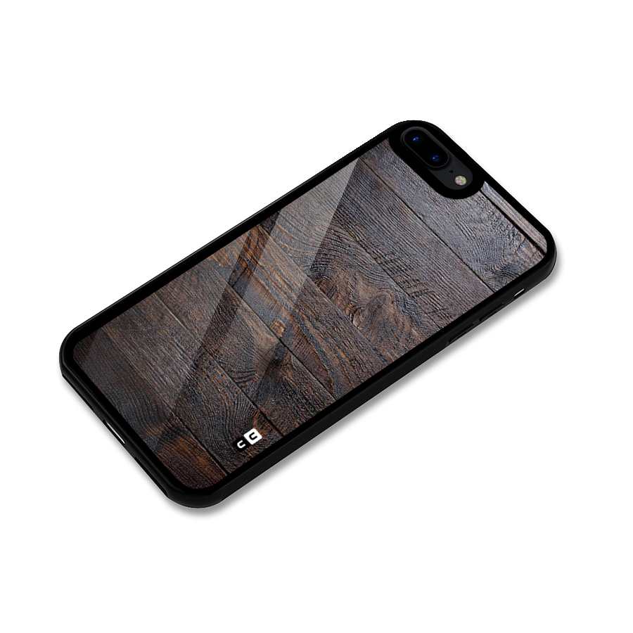 Dark Wood Printed Glass Back Case for iPhone 7 Plus