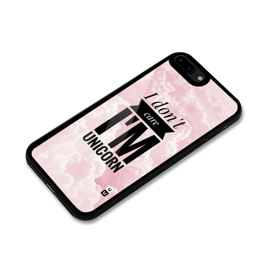 Dont Care Unicorn Glass Back Case for iPhone 7 Plus