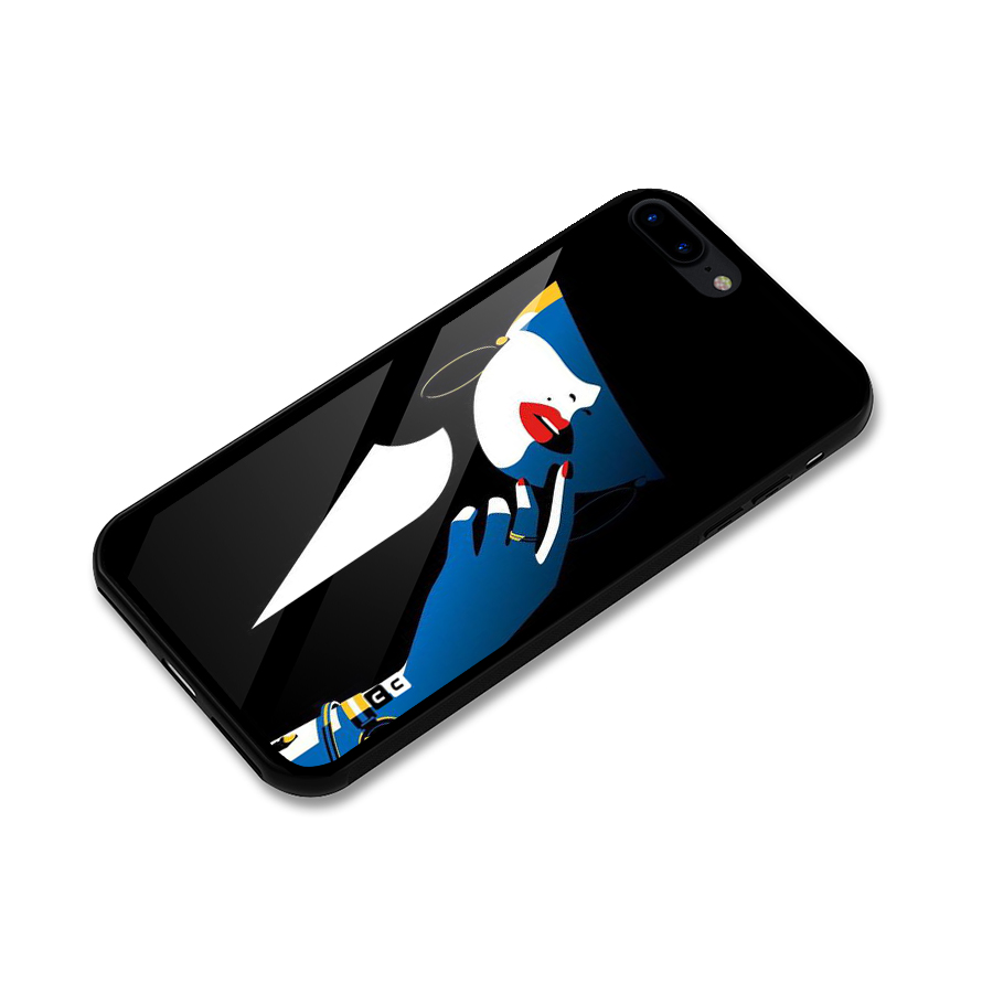 Elegant Woman Glass Back Case for iPhone 7 Plus