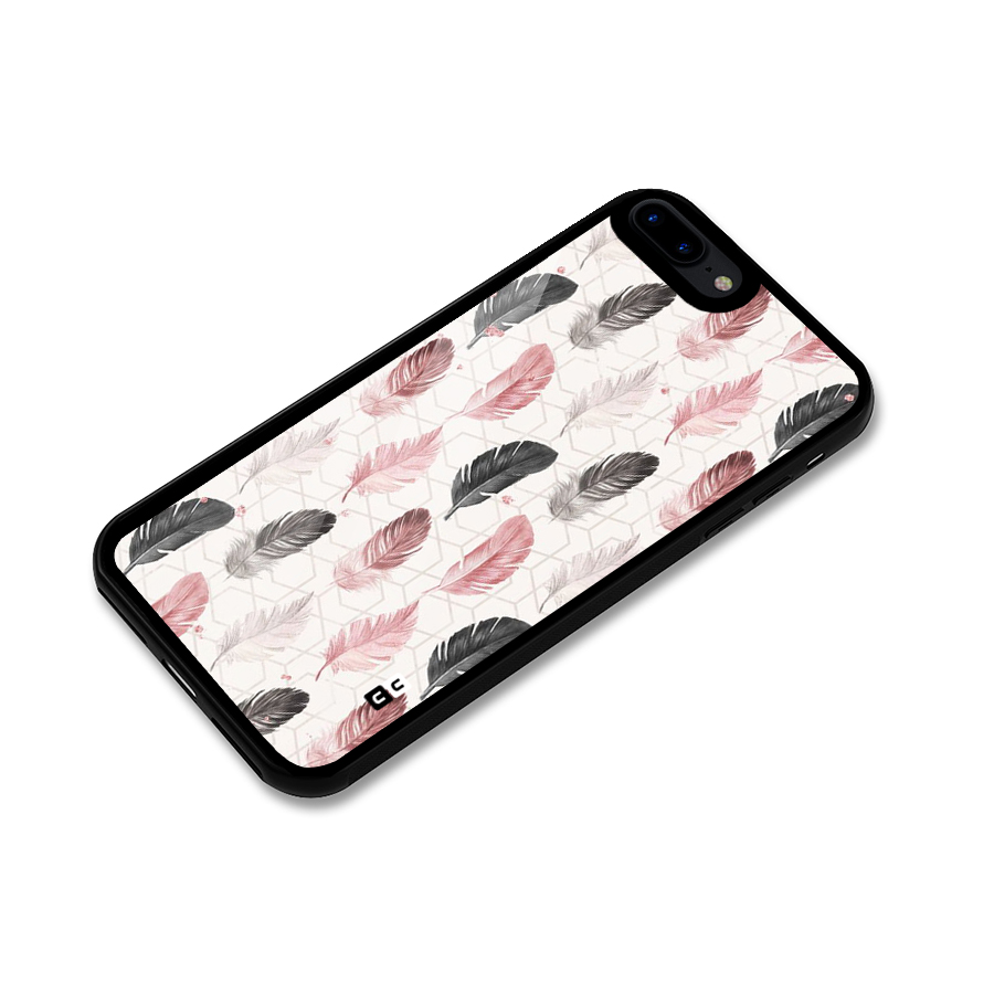 Feather Line Pattern Glass Back Case for iPhone 7 Plus