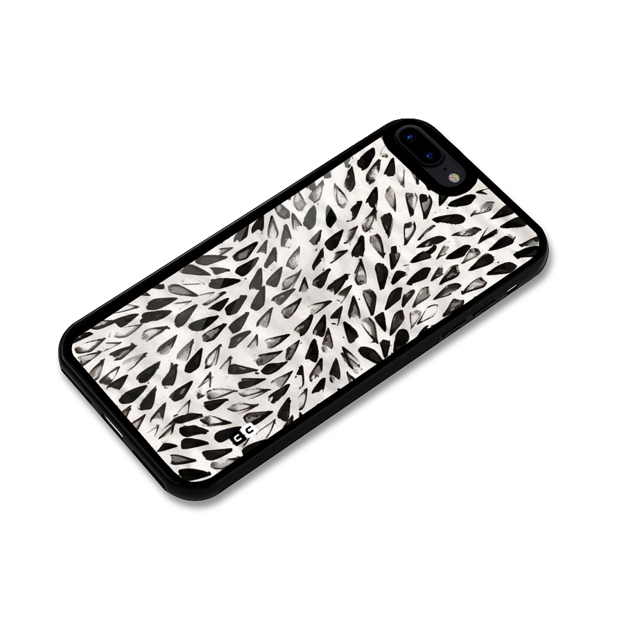 Feather Pattern Colorless Glass Back Case for iPhone 7 Plus